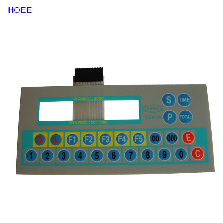 custom made silk printing membrane switch keyboard fanuc keypad membrane