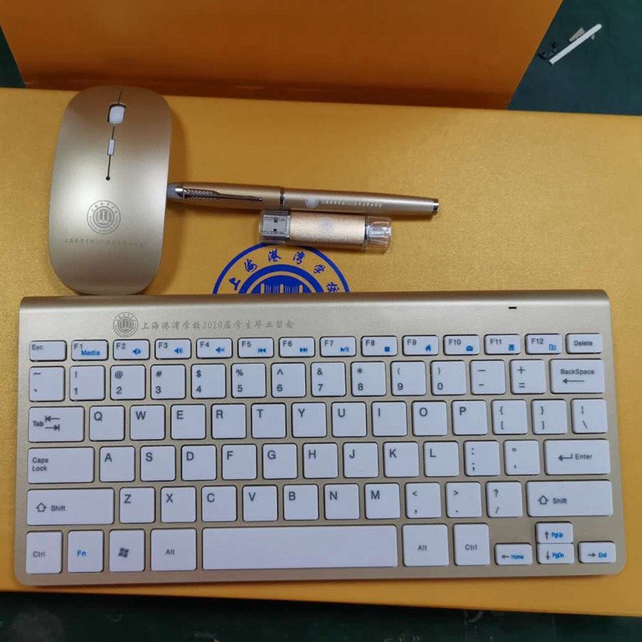 full set computer slim wireless keyboard and mouse 4 in 1 set metal gift black gaming business office mini mouse keyboard set