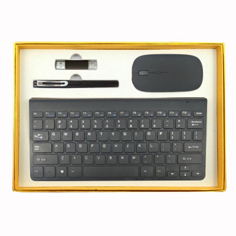 full set computer slim wireless keyboard and mouse 4 in 1 set metal gift black gaming business office mini mouse keyboard set