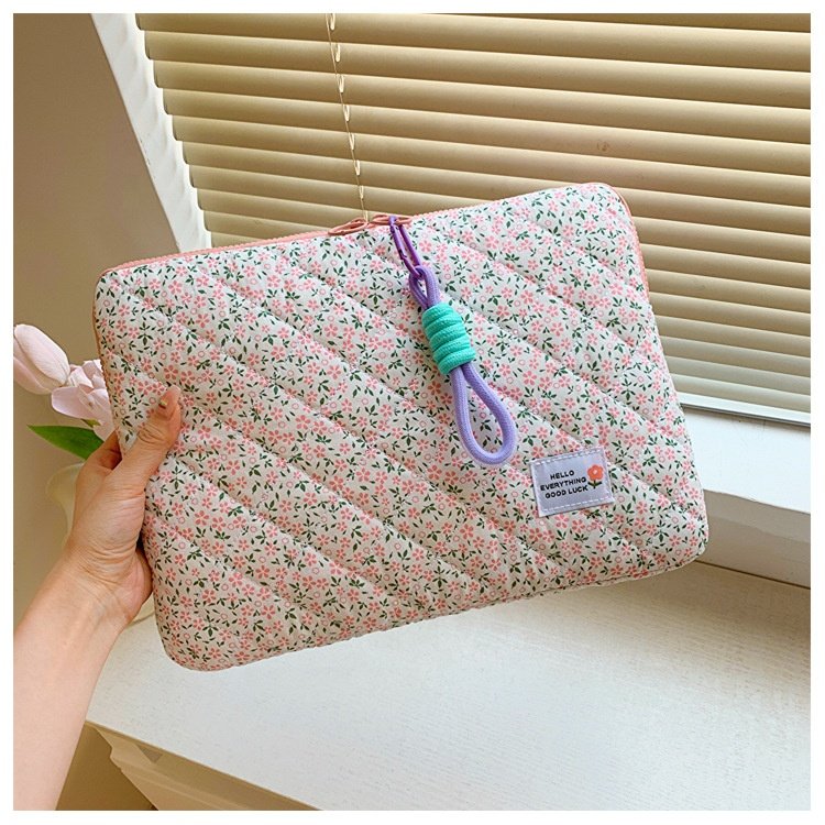 Blossom Flower Laptop Pouch With Pocket Tablet Sleeves for iPad 11 13 15 inches Samsung Tab Air Macbook Keyboard