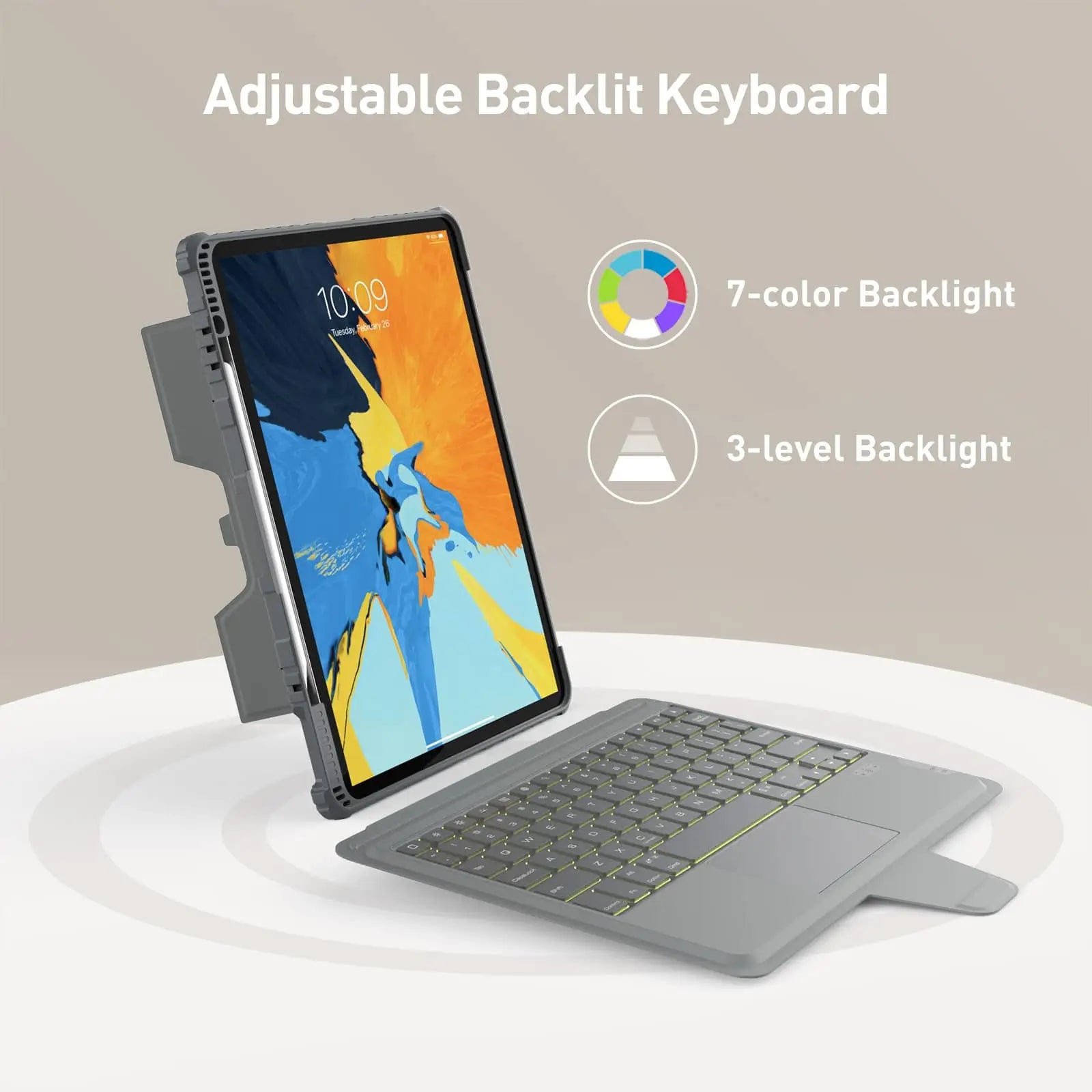 Shockproof cover for ipad removable cover tablet keyboard backlit case with camera protection for samsung Tab S9 FE+/S9 FE+ 5G