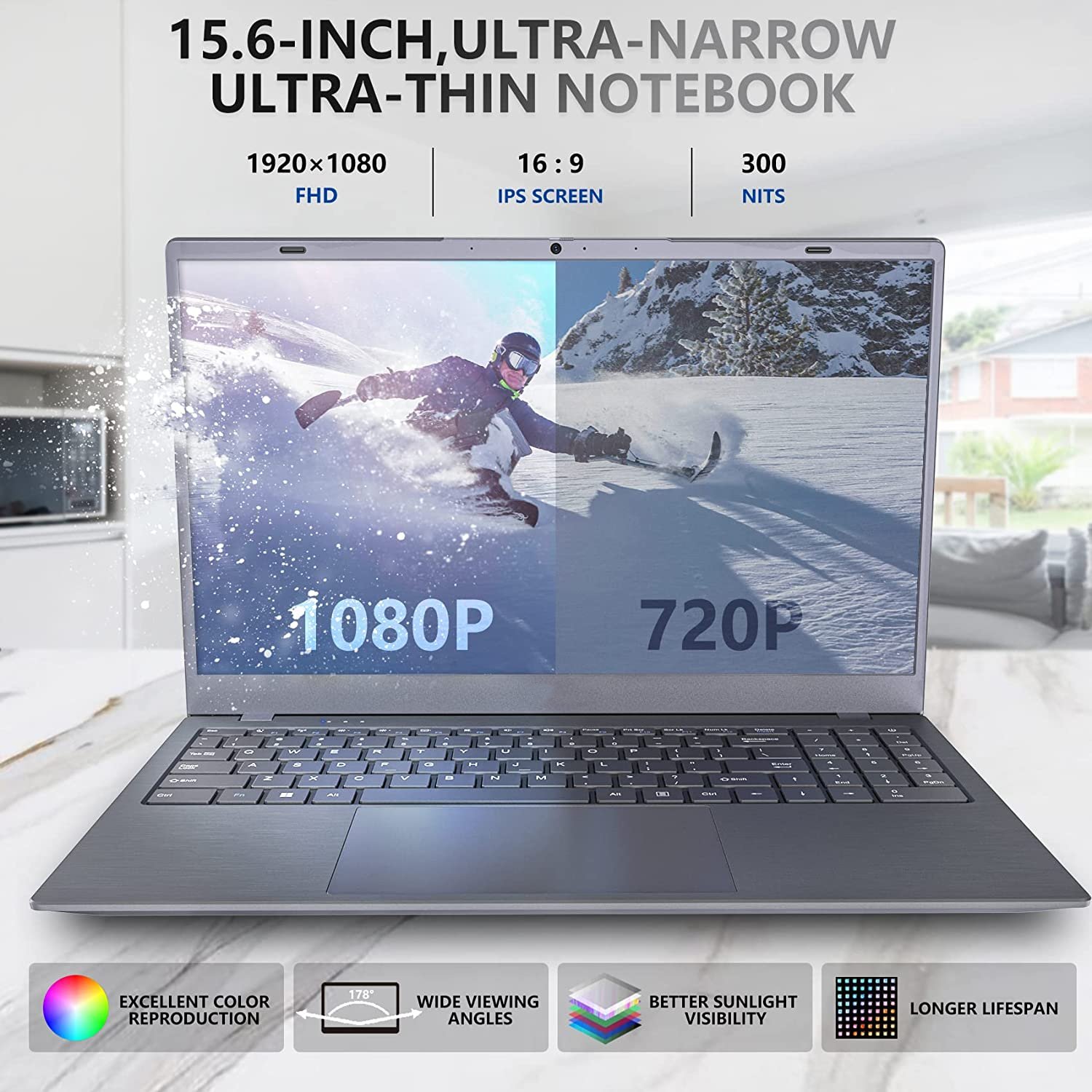 High Quality Intel N5095 brand new laptop 8GB Ram 256GB SSD Win11 Portable 15.6 Notebook Computer with Full Size Keyboard