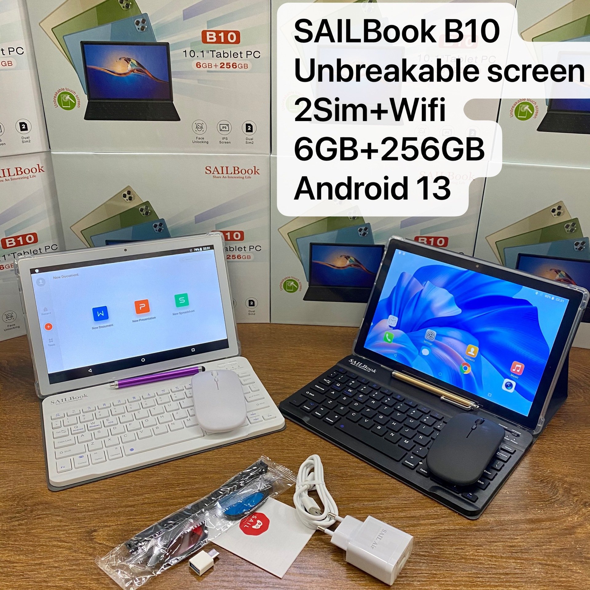 Sailbook B10 Kids 10.1 Inch Smart Tablet With Keyboard and Mouse for Children