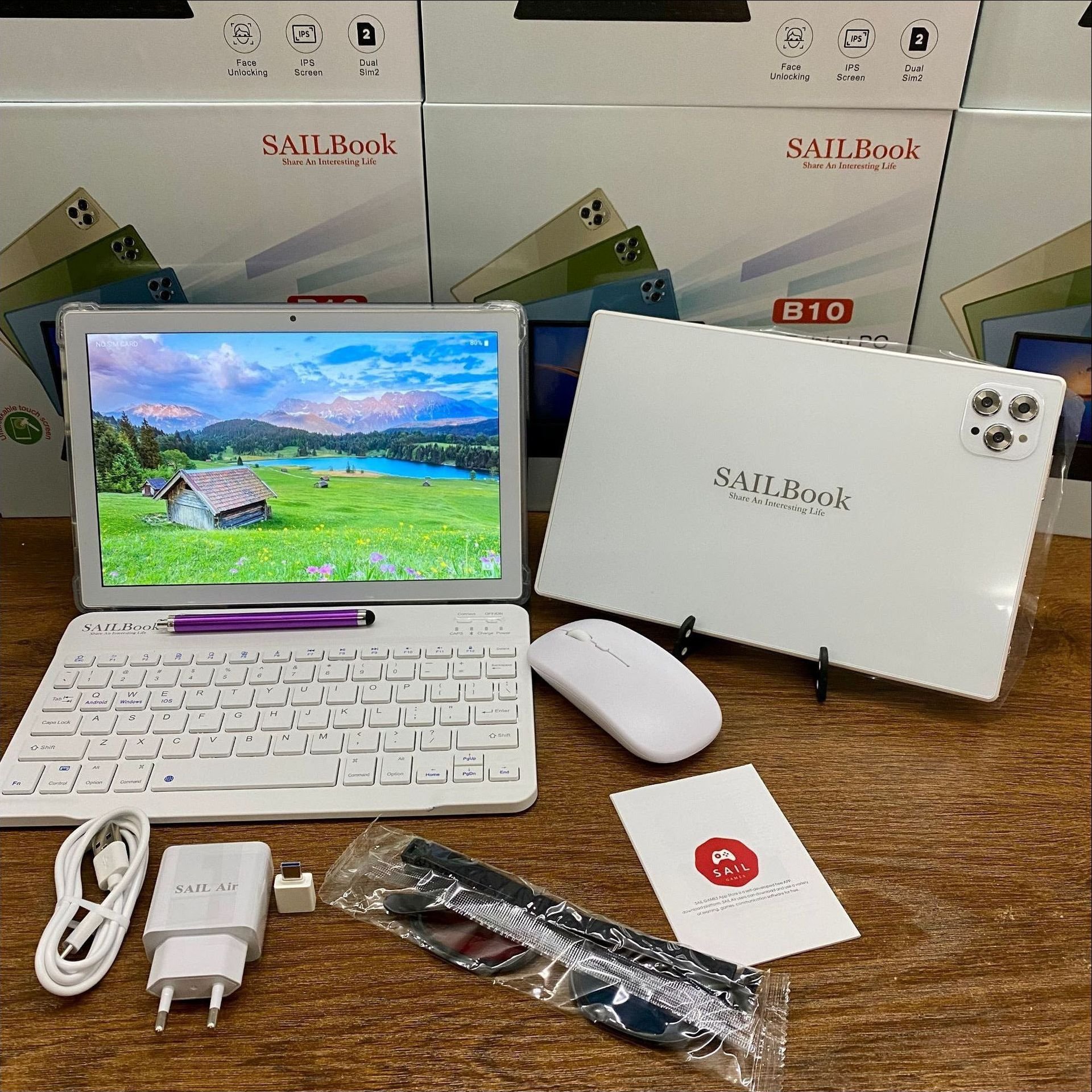 Sailbook B10 Kids 10.1 Inch Smart Tablet With Keyboard and Mouse for Children