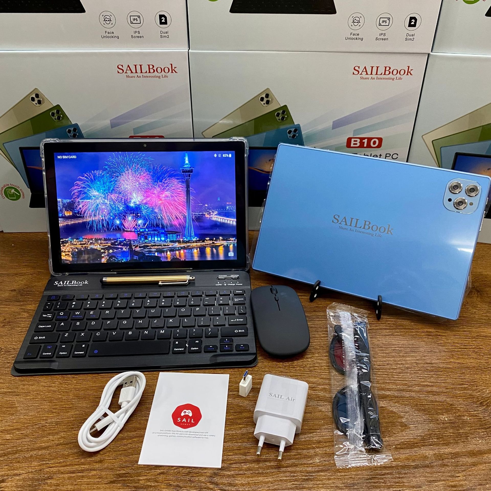 Sailbook B10 Kids 10.1 Inch Smart Tablet With Keyboard and Mouse for Children