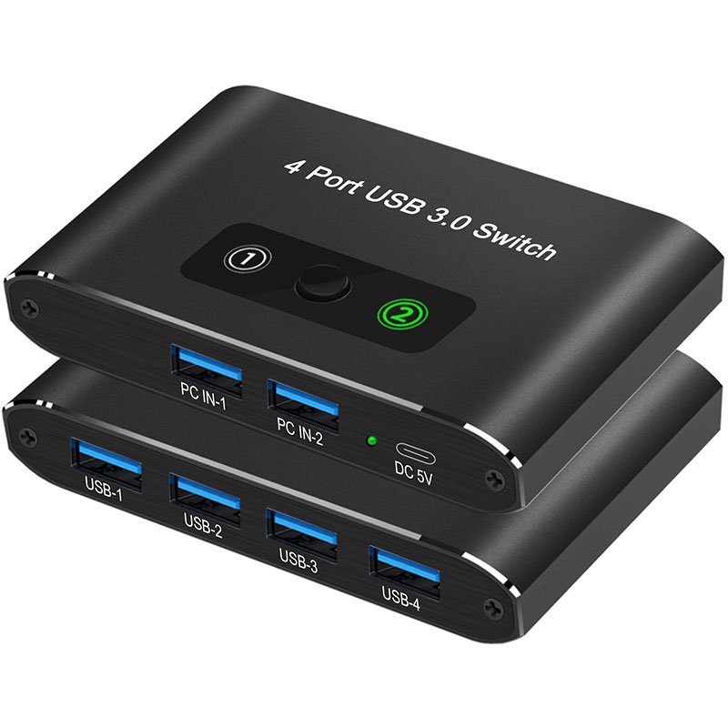 Cheap wholesale USB 3.0 HDMI Switch Selector 2 Computers Share 4 USB 3.0 Ports HDMI Switcher USB for PC Laptop Keyboard Mouse