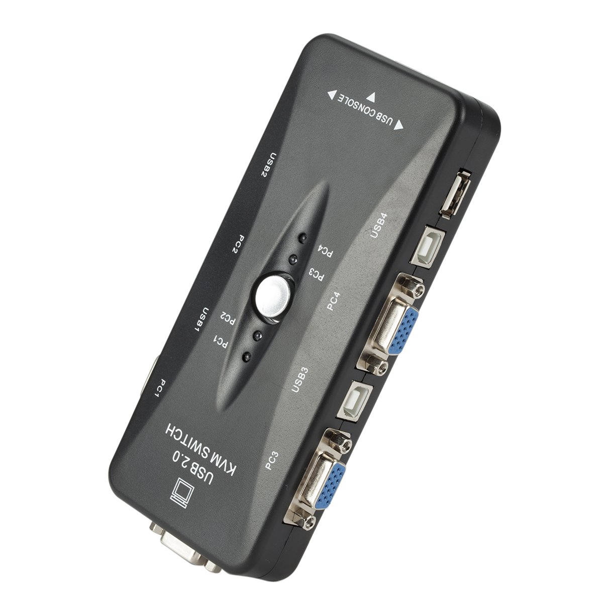 KVM Switch 4 Port PC Monitor Switches for Computer Keyboard Mouse Monitor Plug and Play
