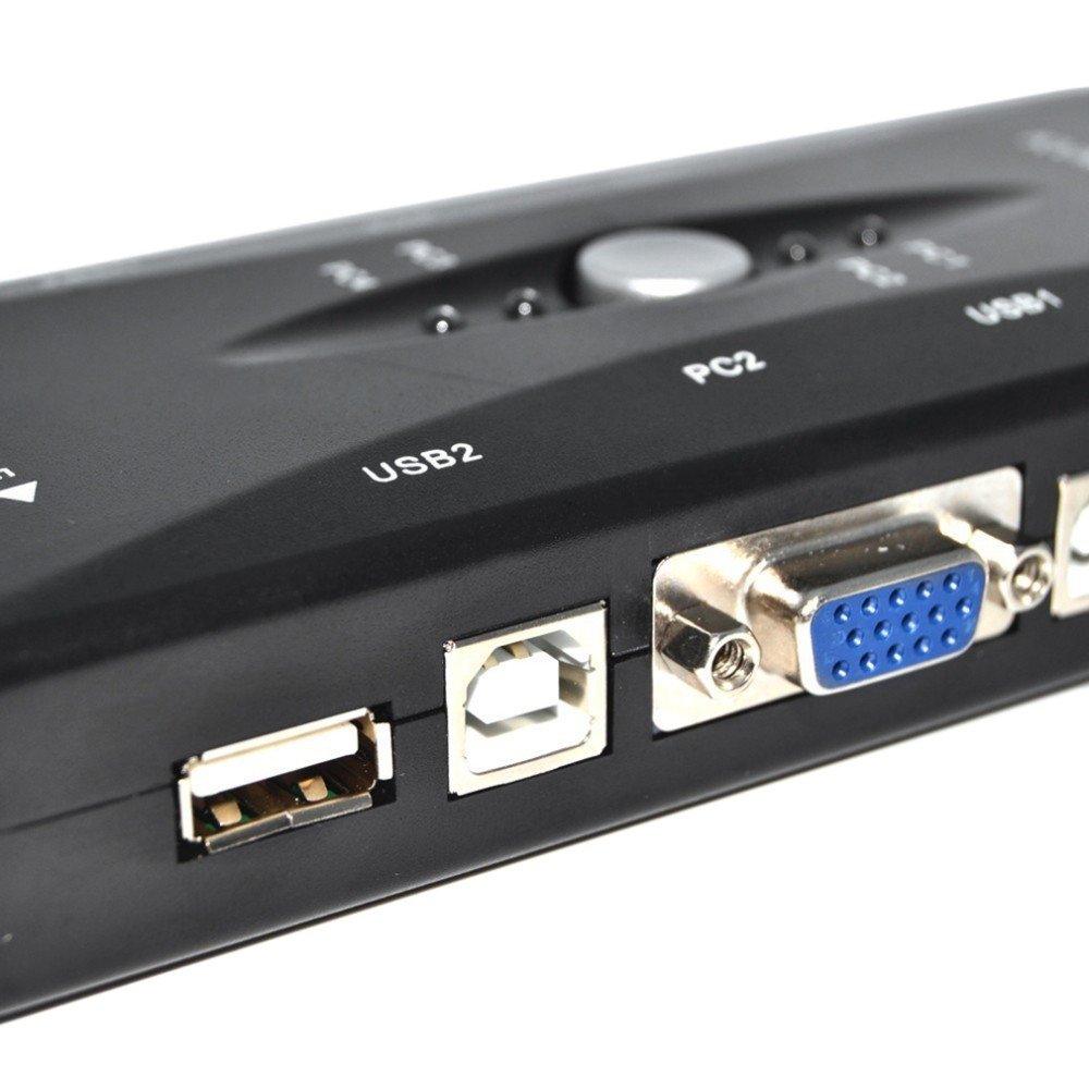KVM Switch 4 Port PC Monitor Switches for Computer Keyboard Mouse Monitor Plug and Play