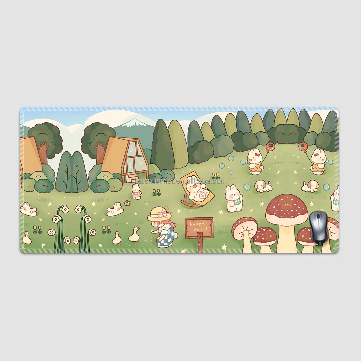 Custom Cute design gaming mouse pads Waterproof art Stitching edge office desk mat Computer keyboard pad mouse pad