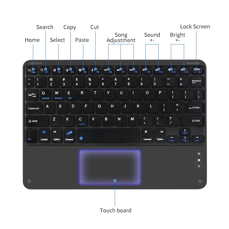 Customization Slim Wireless 78keys Keyboard Bt Cover Tablet For Microsoft Surface Wireless Bt Keyboards