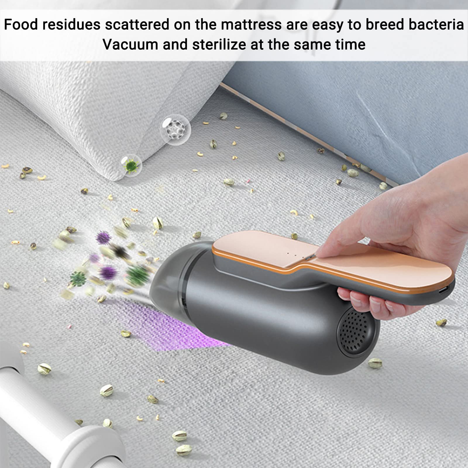 3 In 1 Mini Portable USB Rechargeable Strong Suction Wireless Electric Handheld Vacuum Cleaner For Car Home With UV Germicidal