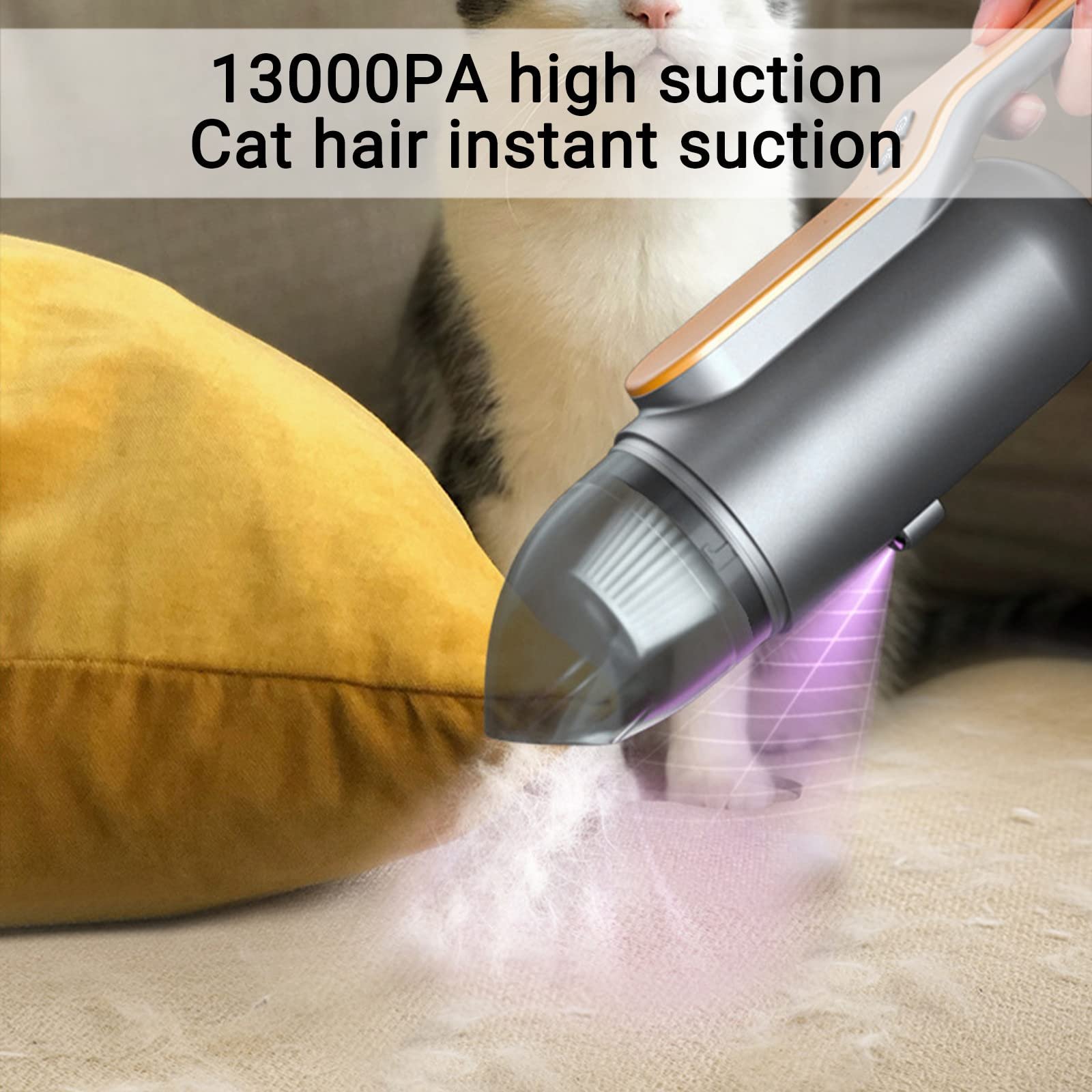 3 In 1 Mini Portable USB Rechargeable Strong Suction Wireless Electric Handheld Vacuum Cleaner For Car Home With UV Germicidal