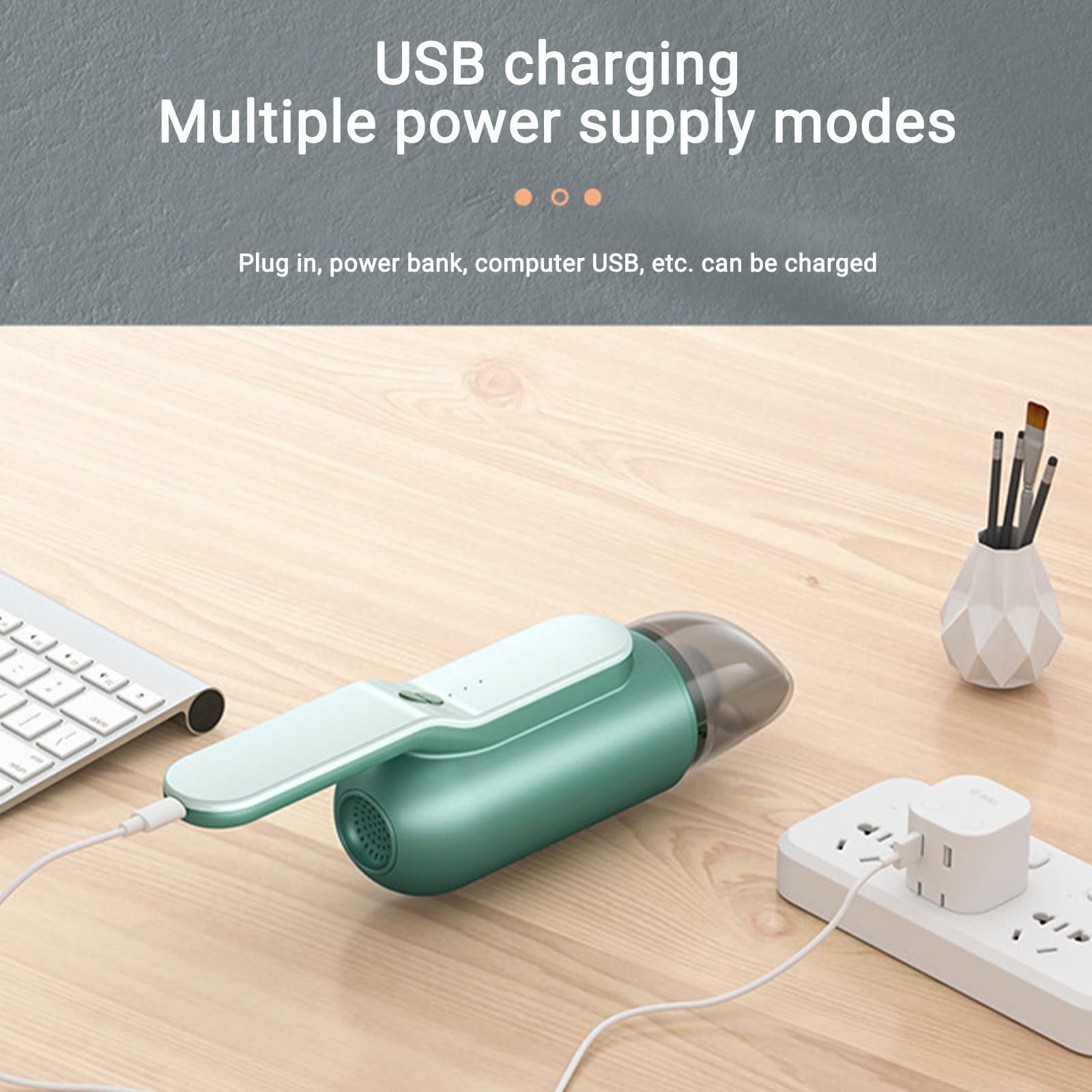 3 In 1 Mini Portable USB Rechargeable Strong Suction Wireless Electric Handheld Vacuum Cleaner For Car Home With UV Germicidal