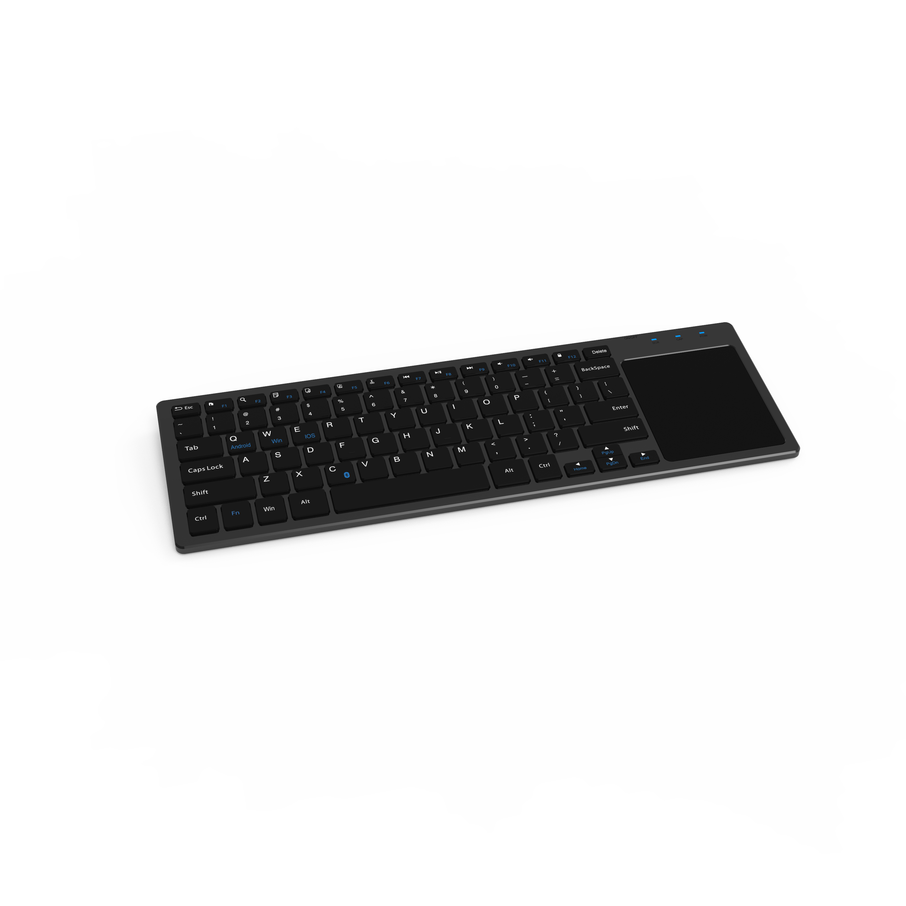 BT8005R Rechargeable Wireless Ultra Thin Bluetooth Keyboard With Touch Pad, Wireless Keyboard for Android ios windows devices
