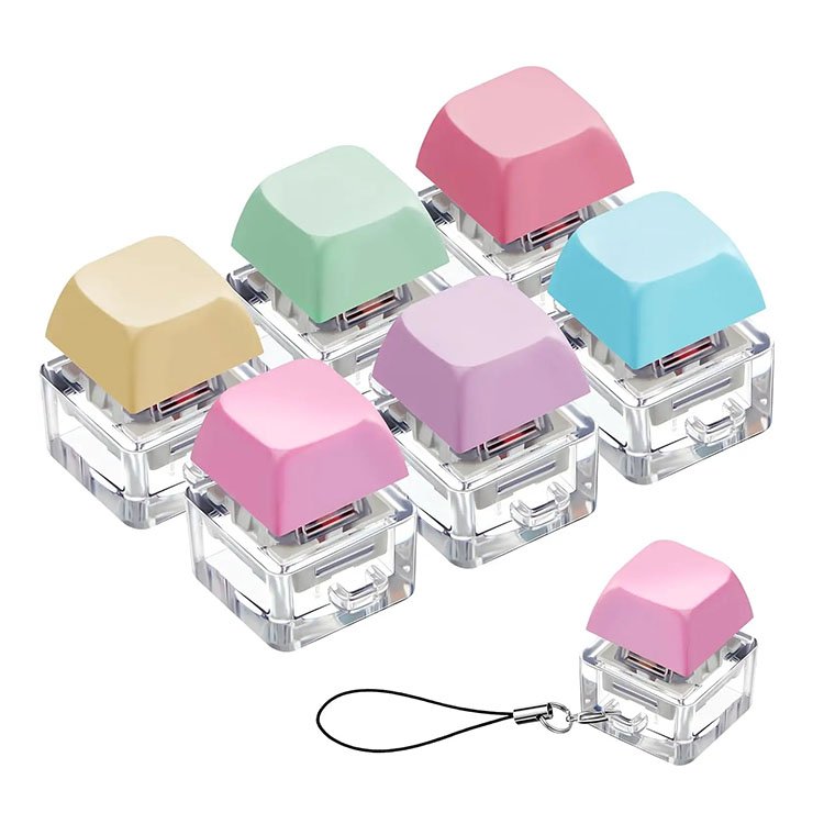 Manufacturer Personalized Wholesale Decompression Gift Colorful Metal Acrylic Luminous Button 3d Custom Keychain