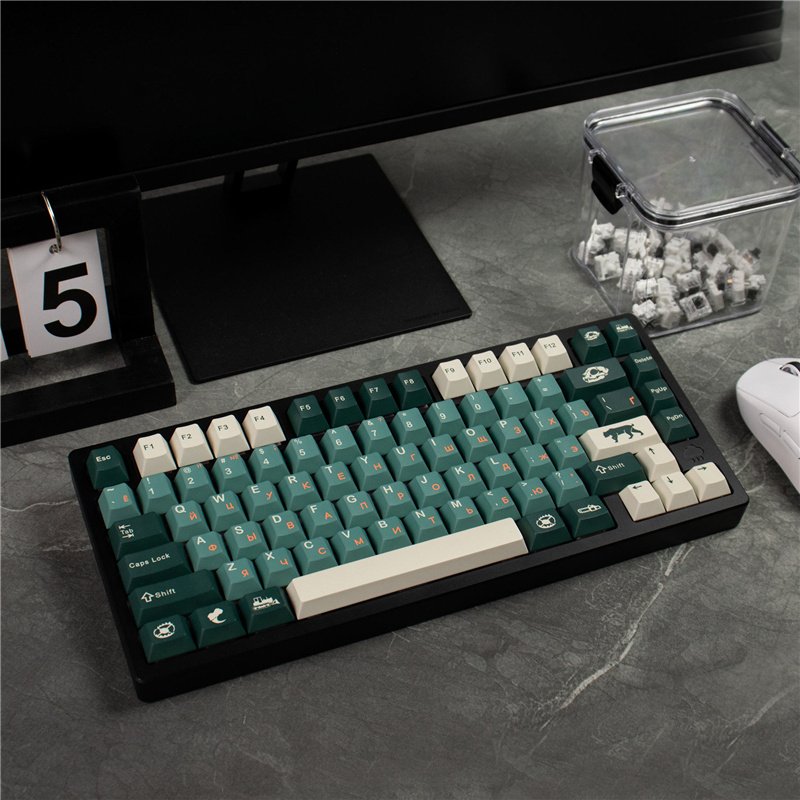 Silent Forest Theme Keyboard Keycaps Cherry Profile PBT 129/23 Keys Keycaps Cherry For MX Switch Mechanical Keyboard