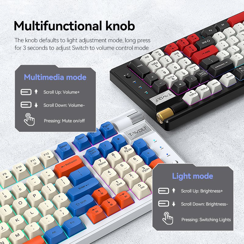 Customized 97 Keys Hot Swappable Mechanical Keyboard BT 2.4G RGB Backlit Gasket Keyboard 3 Mode Wired Teclado For Computer