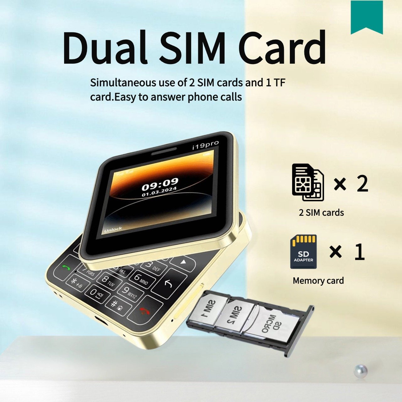 New Rotating Sliding Mini Phone with High Appearance Pocket, Personalized Phone, Elderly Button Machine