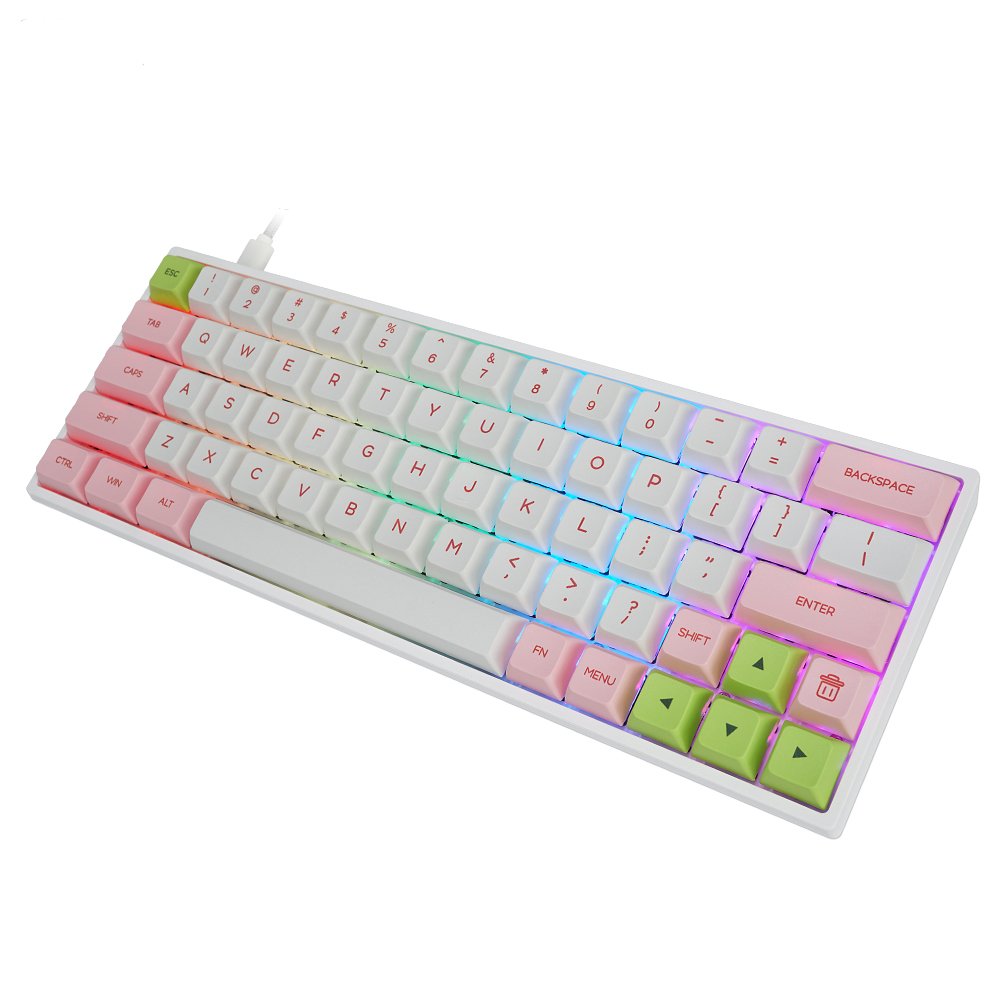 High-end hot sale skyloong sk64s gk64s RGB colorful 60% PBT dye-sub Gateron optical switch mechanical gaming keyboard