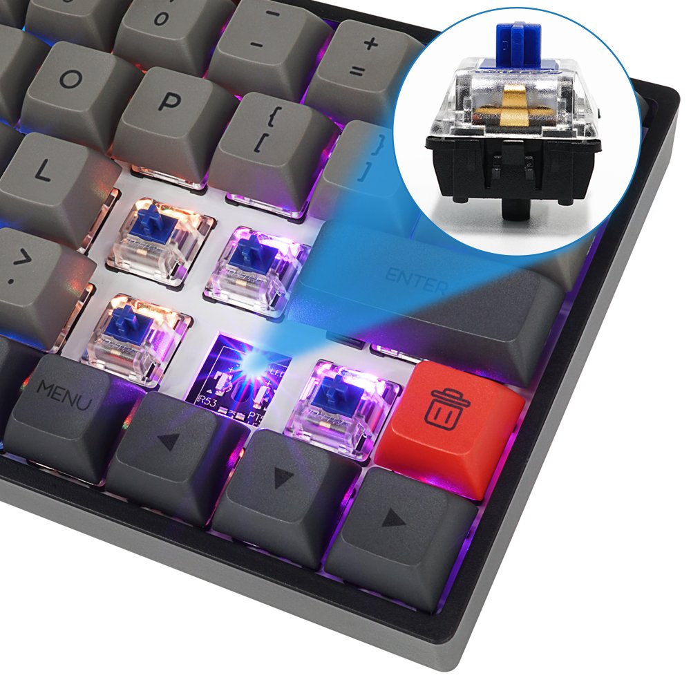 High-end hot sale skyloong sk64s gk64s RGB colorful 60% PBT dye-sub Gateron optical switch mechanical gaming keyboard