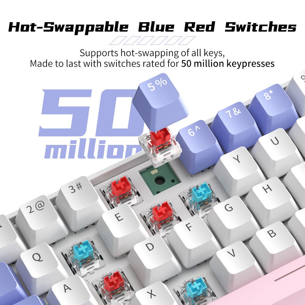 Professional Gamer Blue Switches 60 Percent Gaming Keyboard 61 Keys Portable LED RGB Backlit Mechanical Keyboard for PC Laptop