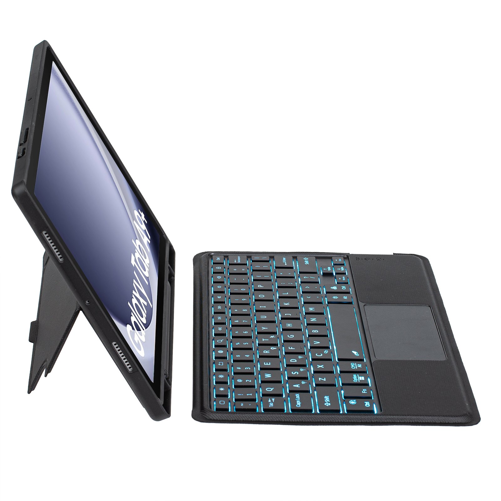 Factory Price Wholesale Detachable Bluetooth Keyboard Cover for 11'' Samsung Tab A9+ 78 Keys USB-C Port with 7 RGB Backlit Black
