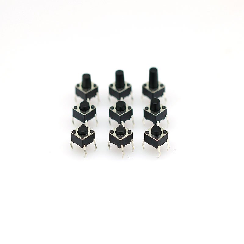 Tact Switch 6*6*5 Black Bottom 4 Bent Feet Push Button Switches Tact Micro Switch
