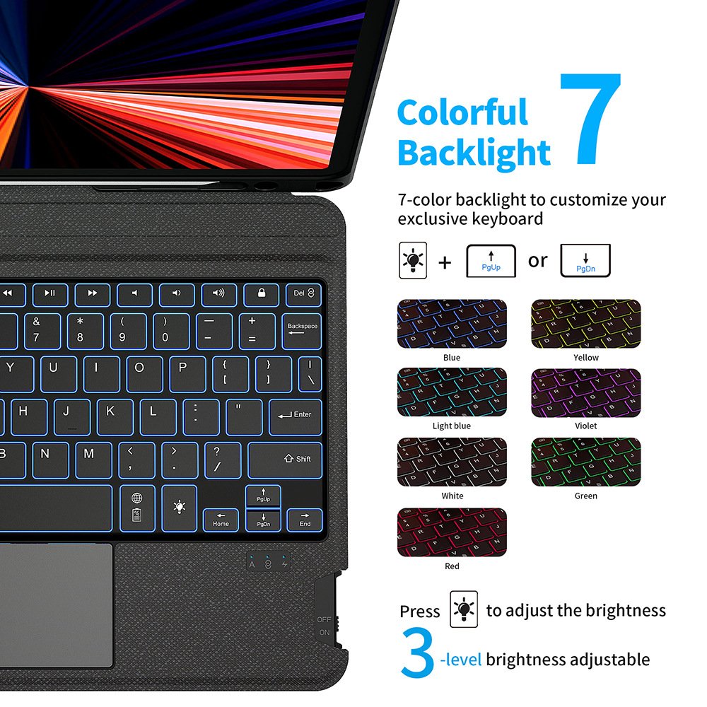 Trackpad keyboard leather case with pencil slot touchpad keyboard case cover for ipad air 4 2020 10.9 inch 10.2 10.5 Pro 11inch