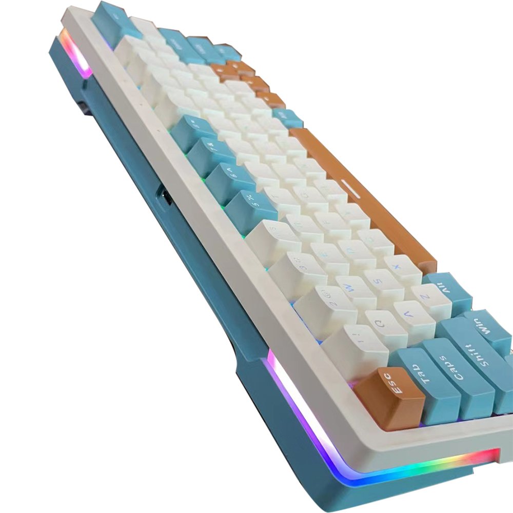 Hotswap Mechanical Gaming Keyboard 63 Keys Pink Switches RGB Backlit Keyboard for Gamer