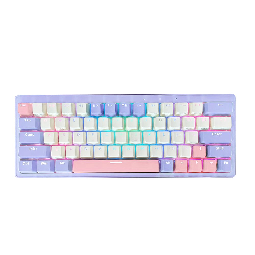 Hotswap Mechanical Gaming Keyboard 63 Keys Pink Switches RGB Backlit Keyboard for Gamer
