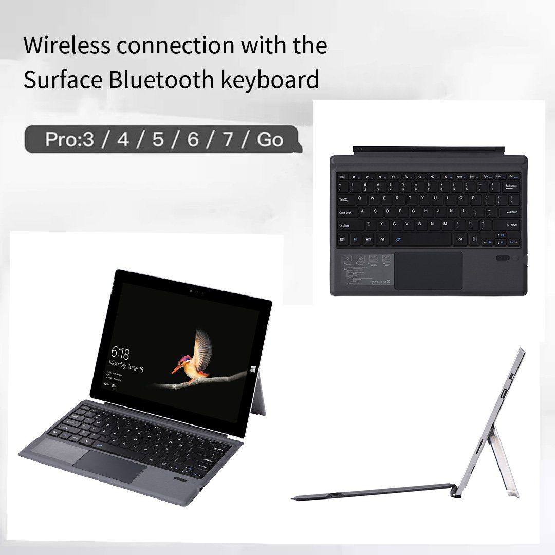 For Microsoft Surface Pro 3 4 5 6 7 Type Cover Wireless Blue tooth Keyboard case