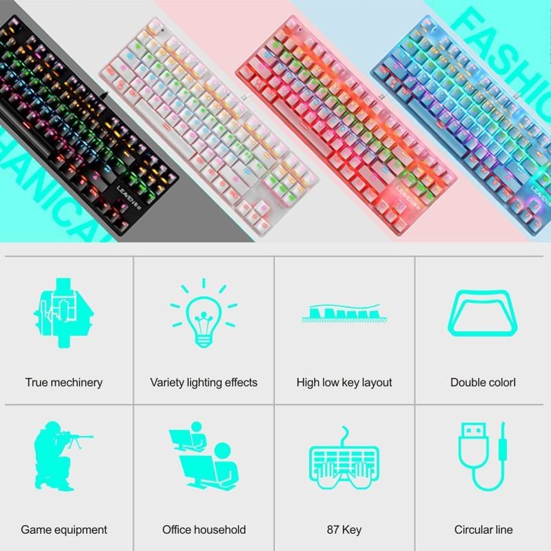 Hot Sale 87 Keys Computer Gaming Keyboard Teclado Mechanical Keyboard Usb Wired Computer Gaming Keyboard
