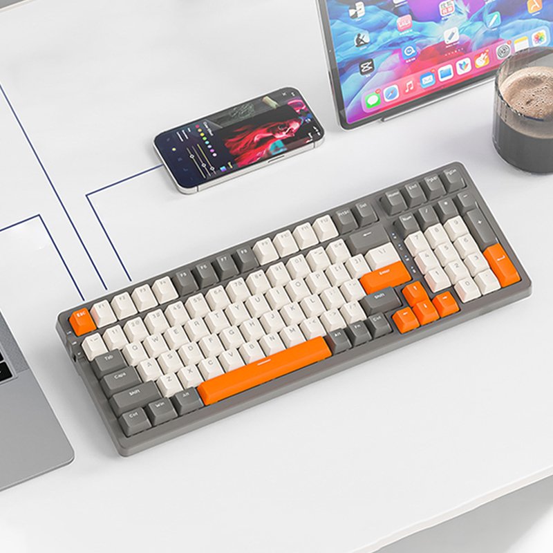 95 percent mechanical keyboard ODM Hot Swap Wireless RGB LED Backlit Keyboard Combo Waterproof for Desktop RED Switch