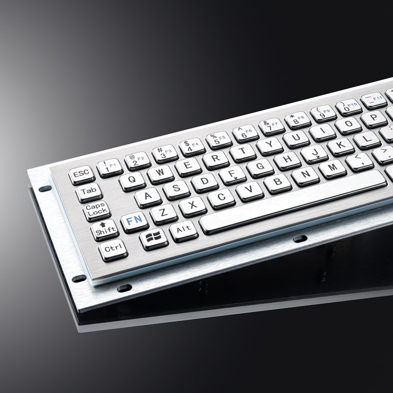 Compact 65 Keys IP65 Waterproof Rugged Stainless Steel Industrial Keyboard For Self Service Kiosk