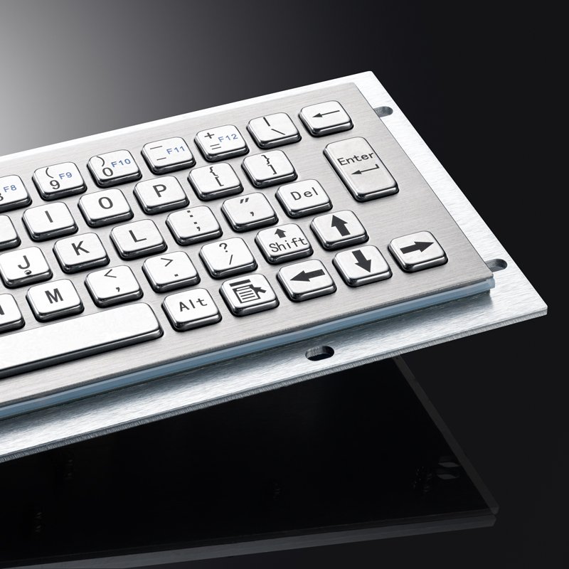 Compact 65 Keys IP65 Waterproof Rugged Stainless Steel Industrial Keyboard For Self Service Kiosk