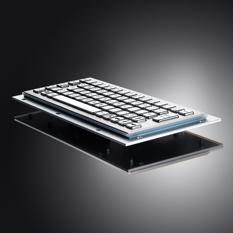 Compact 65 Keys IP65 Waterproof Rugged Stainless Steel Industrial Keyboard For Self Service Kiosk