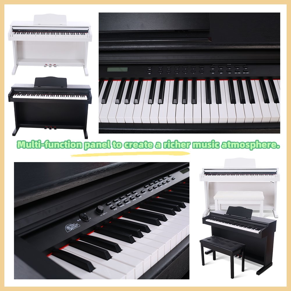88-Key Standard Touch Keyboard Slide Cover Design Led Display Multi-Functional Learning Digital Piano YM-A30
