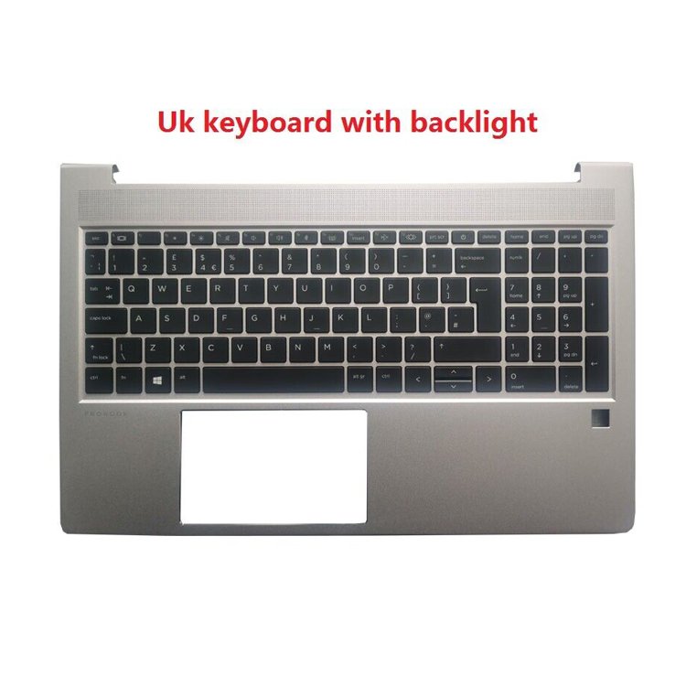 HK-HHT Laptop Palmrest UK backlight Keyboard FOR HP ProBook 450 G8 455 G8 topcase