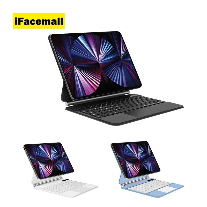 iFacemall Wireless backlit Magic Touchpad Keyboard Cover case for iPad Pro Air 10.9 11 inch Portuguese Arabic Spanish language
