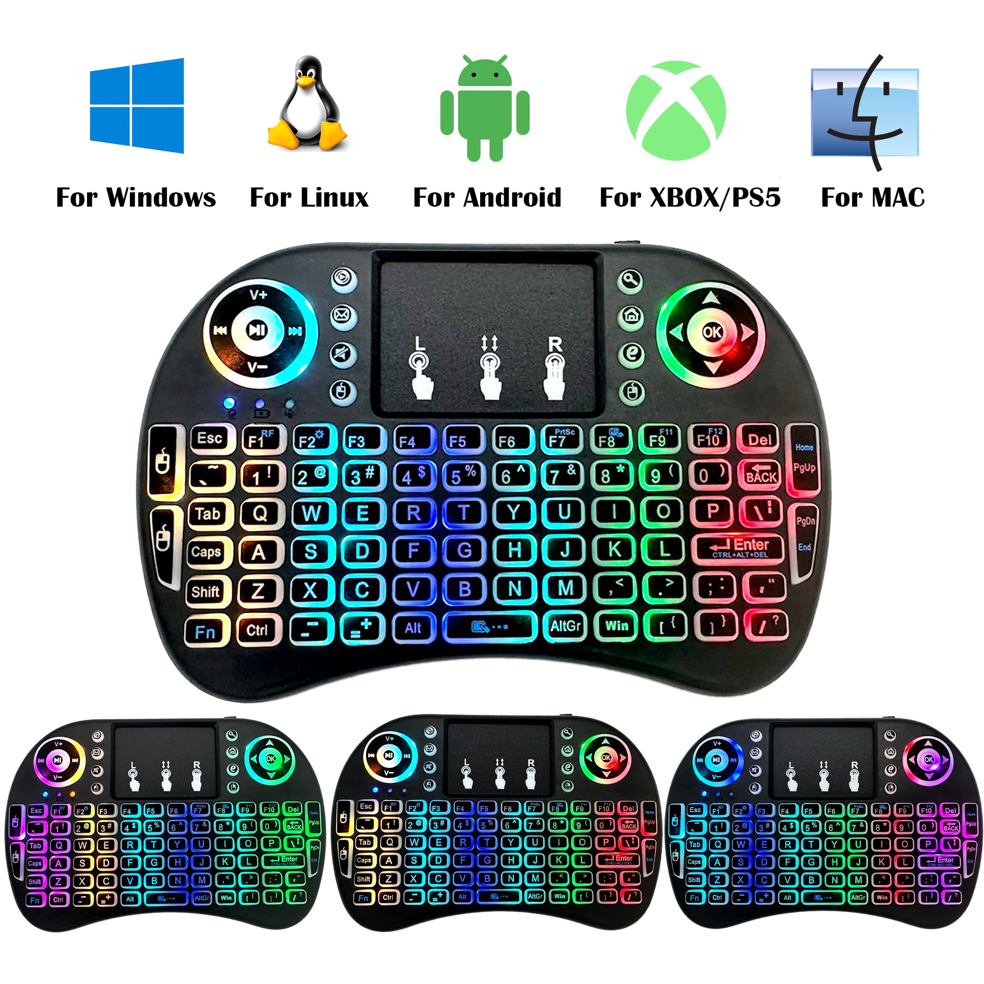 MRSVI i8 Laptop Keyboard RGB Backlit Color Manufacturer Custom Mechanical Portable Backlight Gamer Mini Wireless Mouse Keyboard