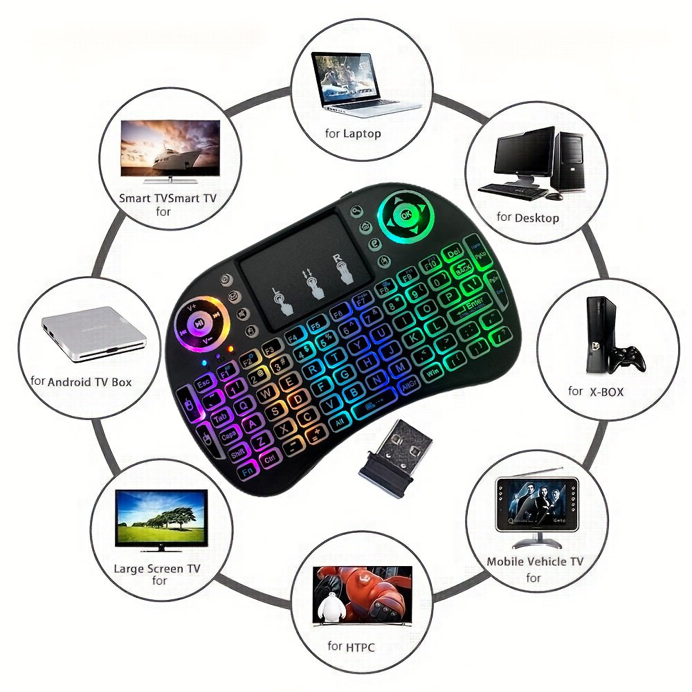 MRSVI i8 Laptop Keyboard RGB Backlit Color Manufacturer Custom Mechanical Portable Backlight Gamer Mini Wireless Mouse Keyboard