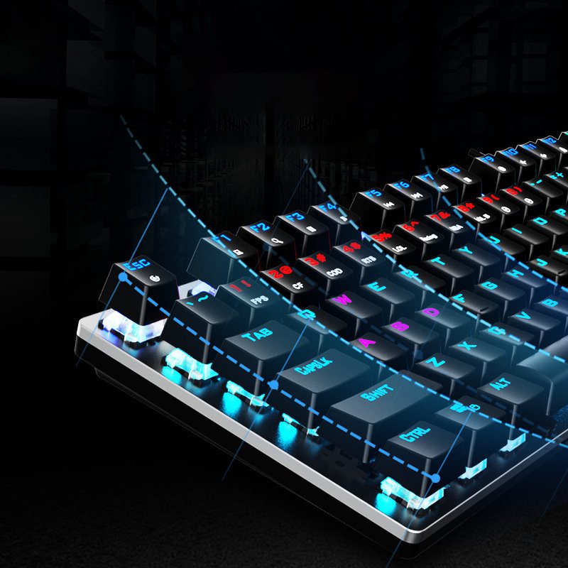 Hot Sale Wired 104 Keys Ergonomic Mechanical Keyboard Suspended Keycap Keyboard Portable Gaming Keyboard