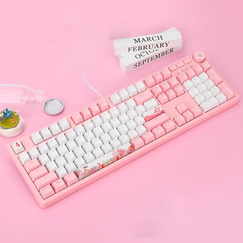 AJAZZ AK515 Wired Mechanical Gaming Keyboard 104 Keys PBT Backlight custom Keycap Red Switch Multimedia keyboard