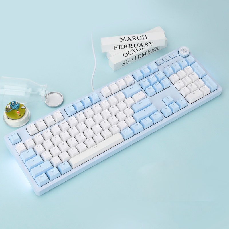AJAZZ AK515 Wired Mechanical Gaming Keyboard 104 Keys PBT Backlight custom Keycap Red Switch Multimedia keyboard