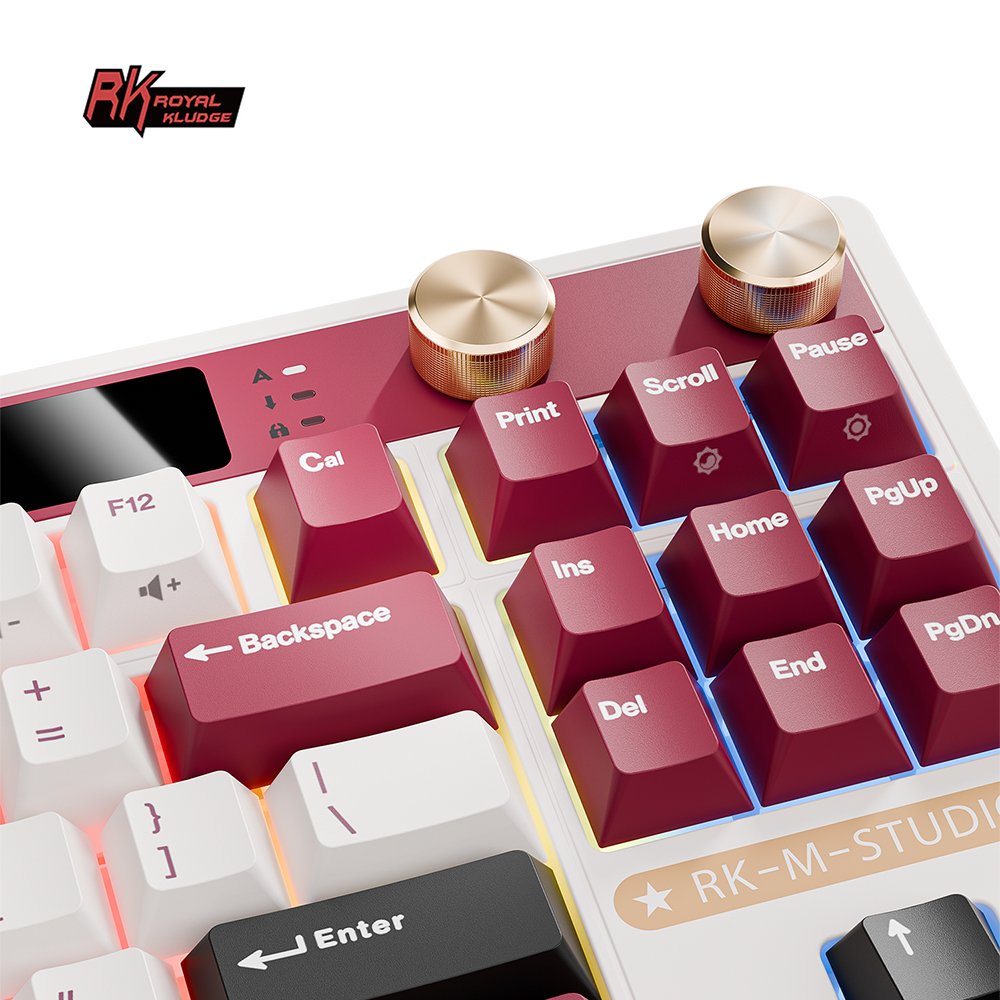 RK ROYAL KLUDGE RK M87 Mechanical Keyboard Wireless/Bluetooth/2.4G/USB-C Hot-Swappable Gasket Gamer Keyboard with TFT