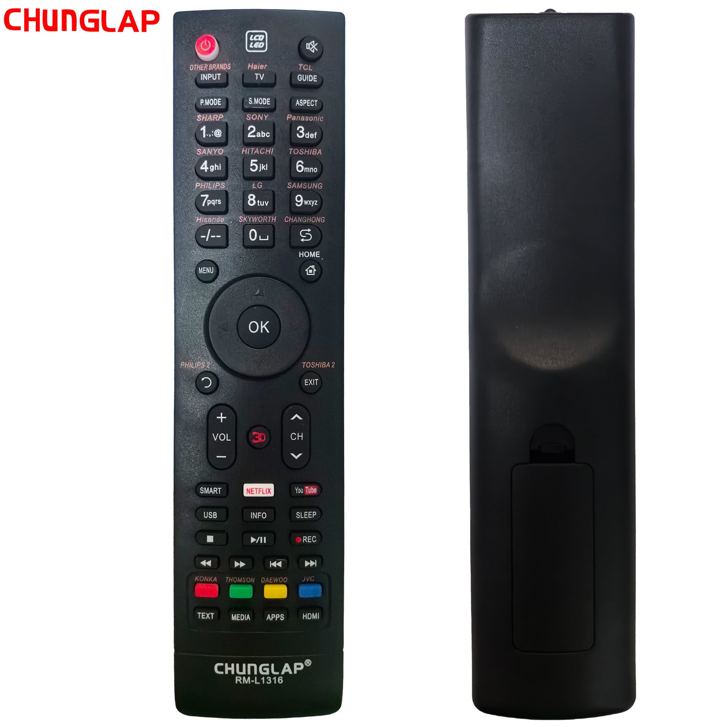 RM-L1316 All Brand LCD LED HDTV 3D Smart Universal TV Remote Control RM-L1316