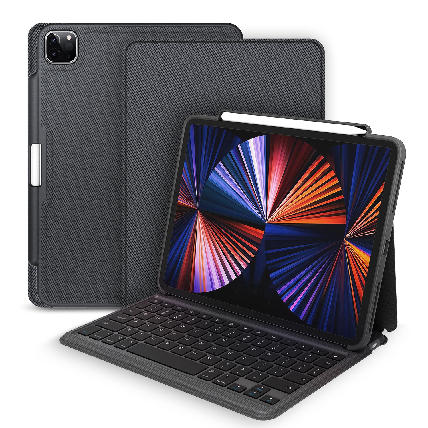 New Integrated Smart Shockproof Waterproof Pencil holder Wireless Keyboard case for iPad Pro 12.9 inch 2024 2020 2018