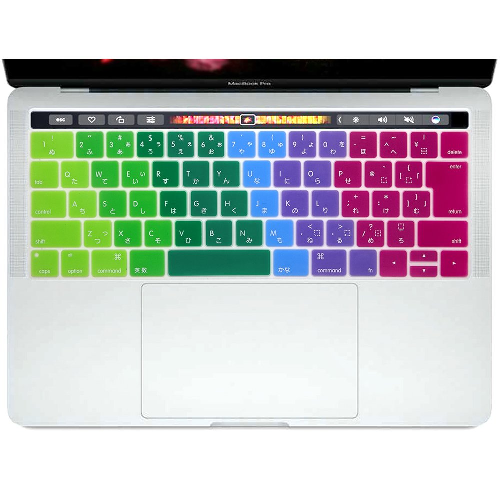 Waterproof Rainbow Japan Version Japanese Keyboard Cover Protector For Macbook new pro 13 Touch Bar keyboard cover laptop