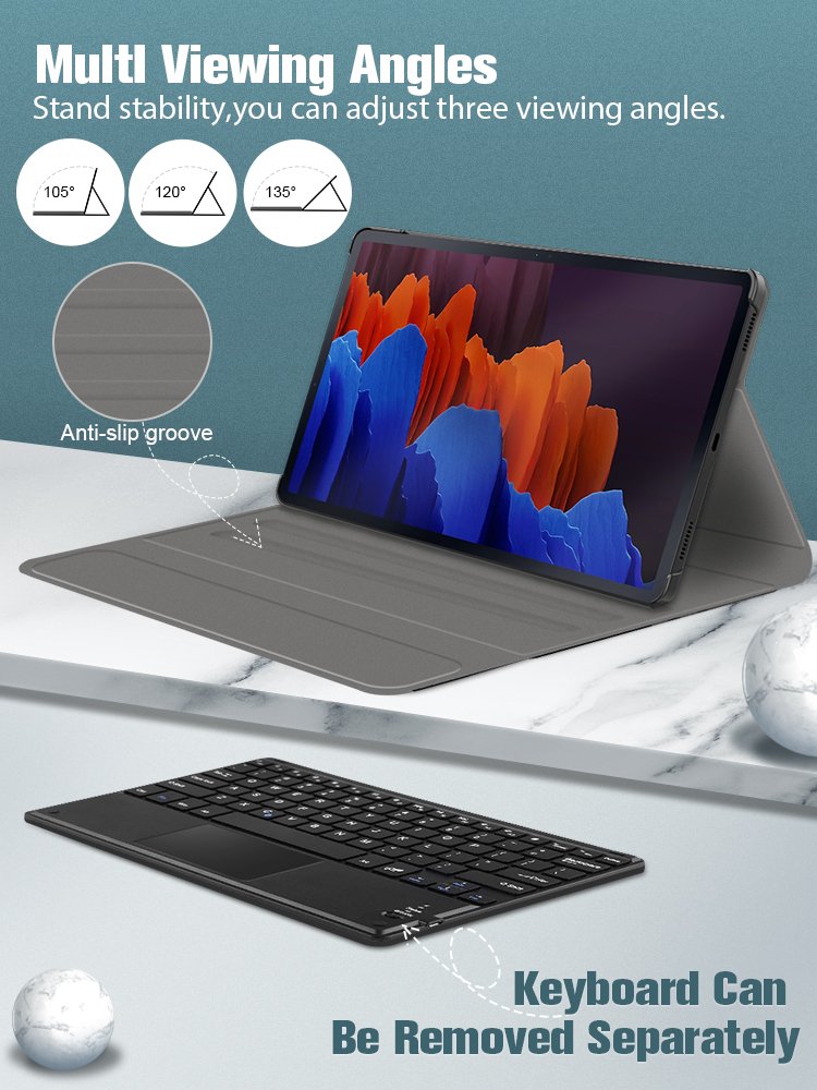 Touchpad Keyboard case for Samsung galaxy tab S7 Plus 12.4 SM T970 T975 2020 wholesales factory