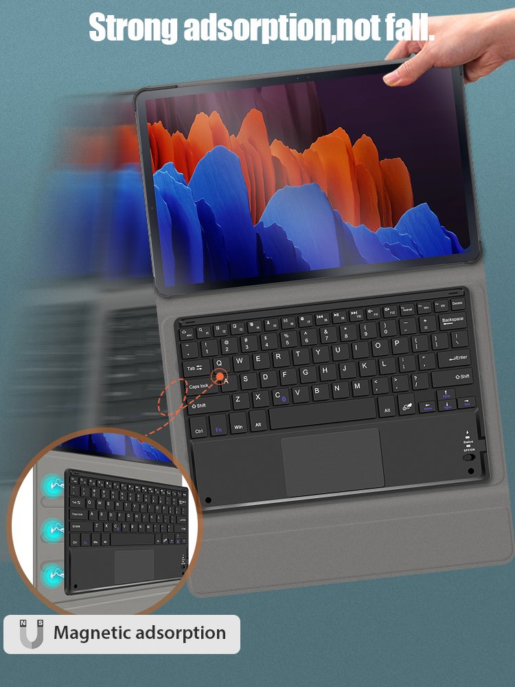 Touchpad Keyboard case for Samsung galaxy tab S7 Plus 12.4 SM T970 T975 2020 wholesales factory